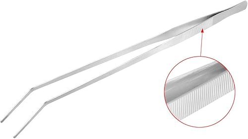 Miniatura 5 de uxcell Juego de pinzas curvadas rectas para acuario de acero inoxidable de 19 pulgadas, extra largas, clip de pinzas para plantas acuáticas, paquete