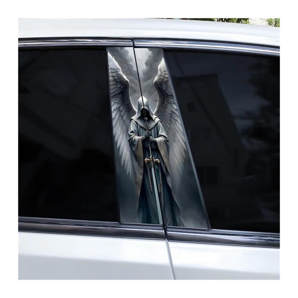 Body Parts 2pcs Car B-Pillar Decorative Stickers Horror Skeleton Decals DIY(B)