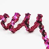 12 Meter, breites Paillettenband für Bastelarbeiten, Nähen, Kleider, Tanzkostüme, Haarband, 1,5 cm, Rosarot