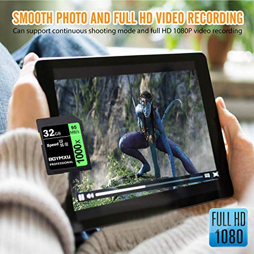 32Gb Memory Card U3, Boymxu Professional 1000 X Class 10 Card U3 Memory Card Compatible Computer Cameras And Camcorders, Camera Memory Card Up To 95Mb/S, Green/Black #TOP5