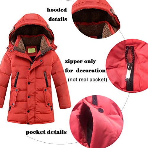 Mallimoda Boys' Hooded Down Coats Winter Warm Jacket Solid Puffer Coat3