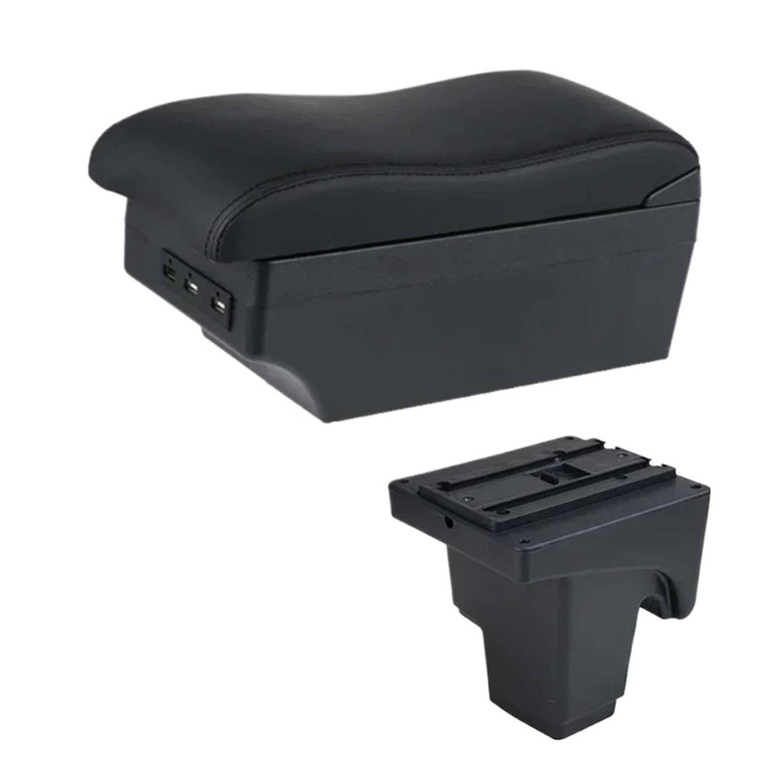 UDHQAJC For Focus 3 For Mk3 2011-2020 Car Armrest Box- Leather Interior Modification Storage Box With USB Car Centre Console Armrest Box