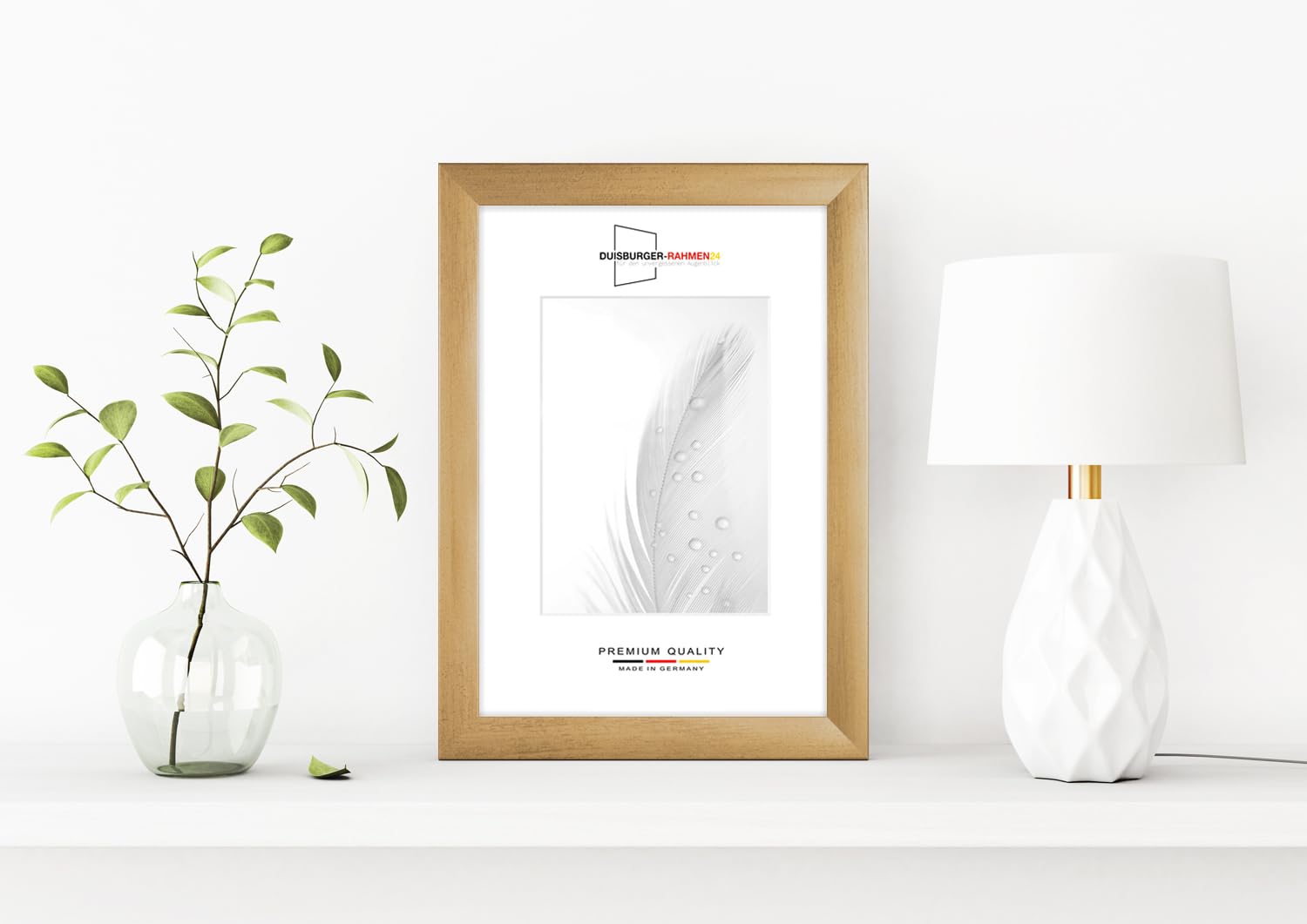 DR35 - Cornice portafoto 70 x 26 cm (blu argento oro), cornice in legno MDF di 35 mm di larghezza, con vetro acrilico antiriflesso antiriflesso, parete posteriore stabile e ganci