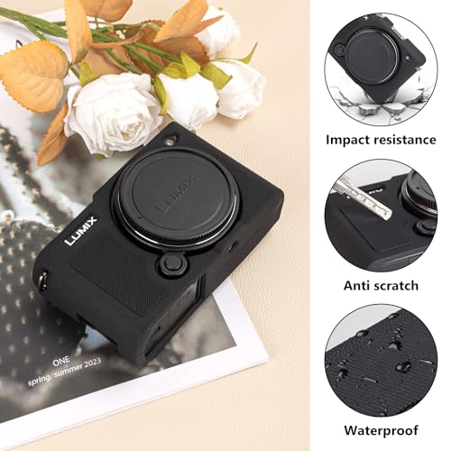 Funda de silicona para cámara Panasonic Lumix S9 negra miniatura 6
