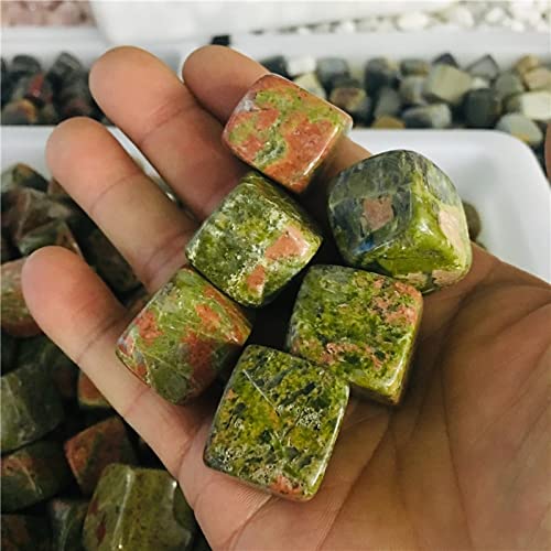 Tbkoly Cristal Naturel Fleur Vert Grand Granule Quatre Carrés Réservoir De Poissons Pot De Fleurs Aménagement Paysager Décoration Spécimens De Minerai Cristal Pierre De Guérison (Size : 500g)