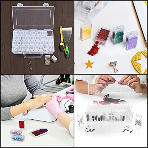 Belle Vous Plastic Diamond Dot Schilder Opbergdoos met 64 Rasters en Labels- Transparante Organisatiedozen - Koffer voor… - Image 8
