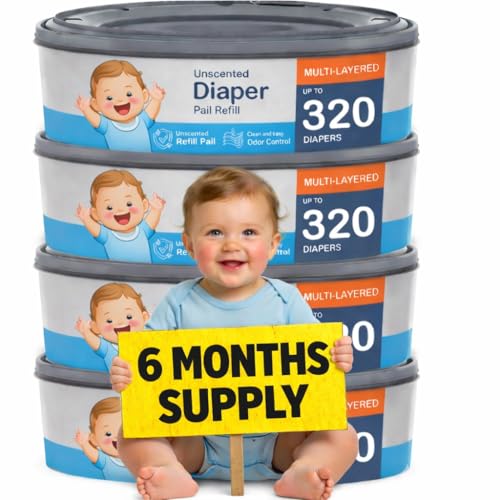 Image of Compatible with Diaper Genie Pails, 4-Pack, 1280 count