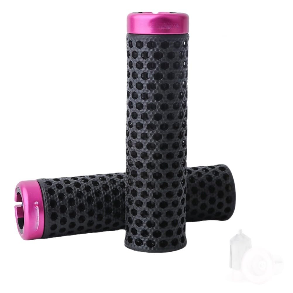Chwyty rowerowe z nadrukiem 3D do rowerów górskich i szosowych, antypoślizgowe, amortyzujące wstrząsy, kompatybilne z kierownicą 22 mm, lekka wentylowana konstrukcja, para 94 g, 1 szt., czarny/złoty