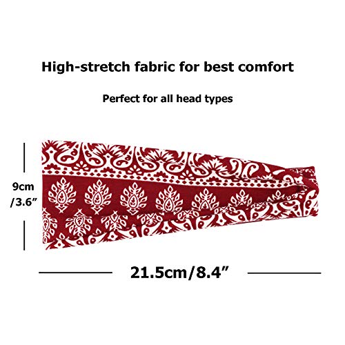 Image of DRESHOW 6 Pack Yoga Sports Headbands for Women Elastic Non-Slip Headbands Running Workout Hair Bands