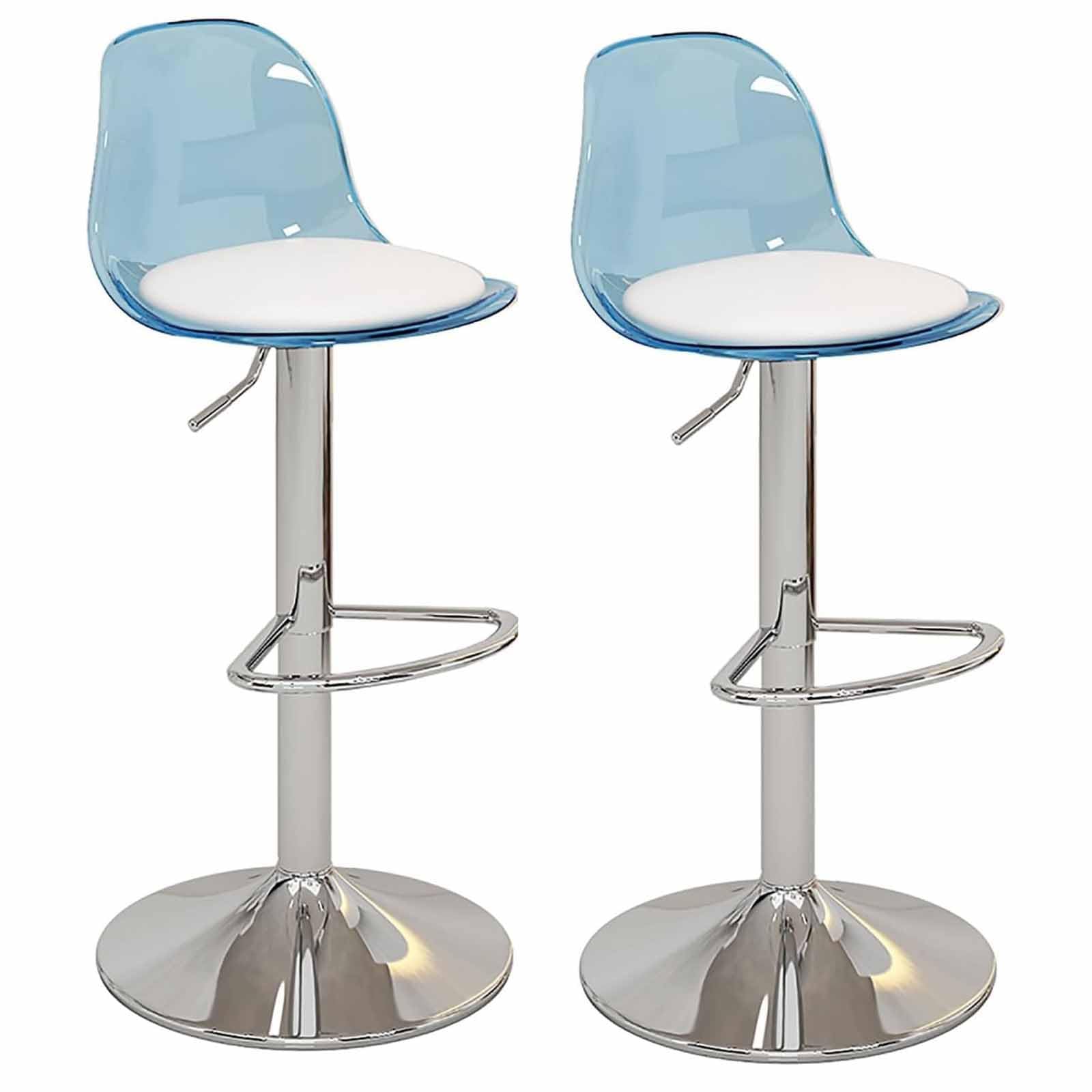 Tabourets de bar au design élégant Leomix en cuir PU et finitions acryliques premium