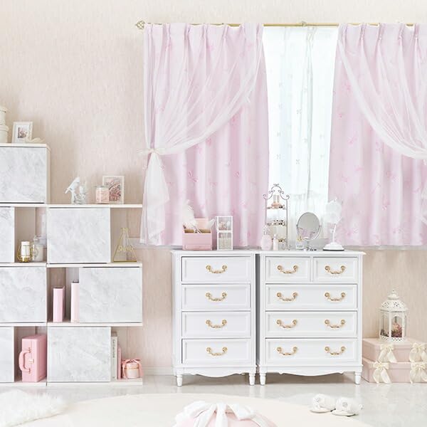 Amazon｜ロマンティックプリンセス ふんわりリボン遮光カーテン