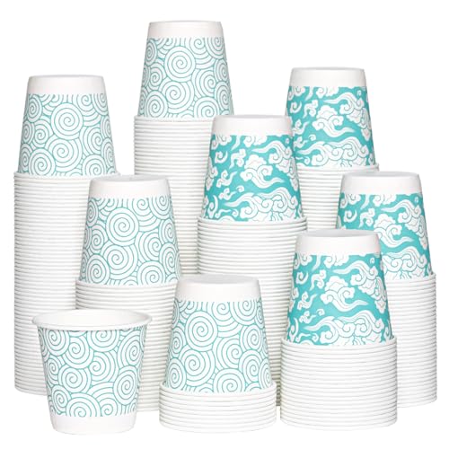 JOLLY CHEF 3 oz Disposable Bathroom Mouthwash Cups 300 Pack, Small Mini Paper Cups for Thanksgiving, Christmas, Parties