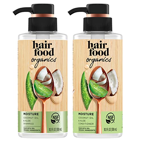 Hair Food Organics Sulfate Free Shampoo And Conditioner Set With Coconut Oil And Aloe, 10.1 Fl Oz Each #TOP17