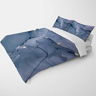 YANFENQI Queen Duvet Cover Textured Marble Patterned Cottage Core Bedding for Kids Teens Adults (Queen,90