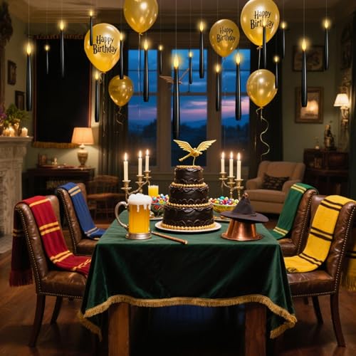 Image of Lezonic Black Floating Candles with Wand Remote, Set of 12 Magic Flameless Candles Battery Operated, Flikering Hanging LED Taper Candlesticks Christmas Decorations, 0.51 inch x 6.7 inch