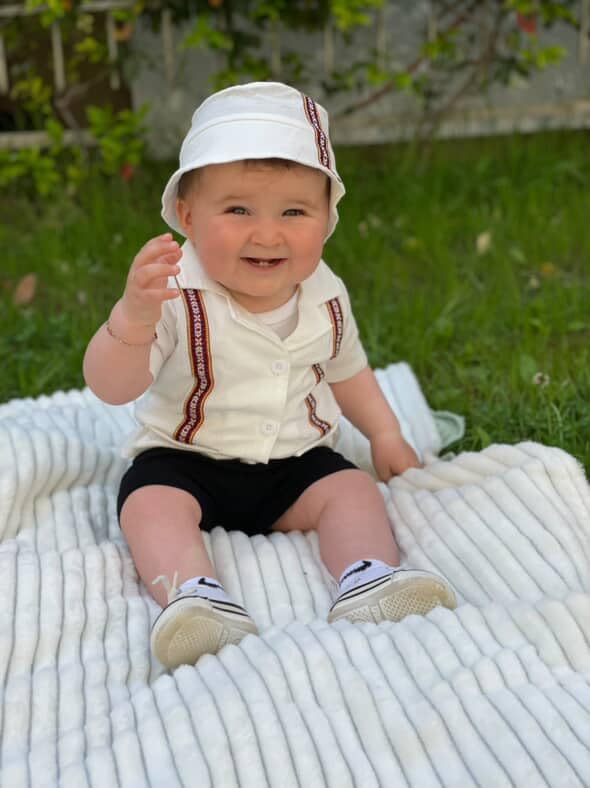 Toddler Baby Boy Summer Outfit Embroidered Mexican Guayabera Shorts Set with Hat2