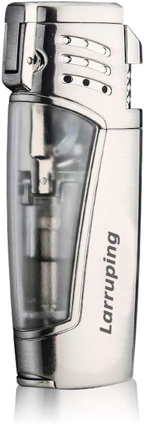 Larruping Torch Lighter Gas windproof lighter Triple Jet Flame Gas Butane Refillable Turbo Lighter With Punch and Butane Window， Gadgets for Men