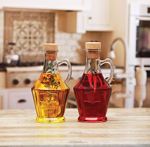 image for Circleware Yorkshire Olive Oil and Vinegar Dispenser Bottles with Glas