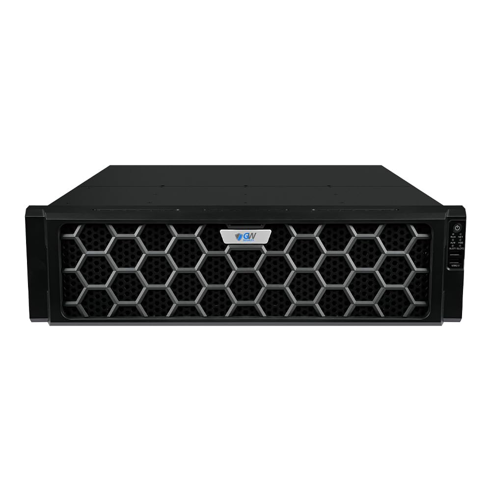 GW Security - Videoregistratore NVR 4K a 256 canali, 12 MP/8 MP, da solo, alloggiamento per 24 HDD, supporta fino a 384 TB di capacità di archiviazione (GW42256NV24)
