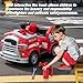 TOBBI Kids Ride on Fire Truck, Interactive Mode, Battery Powered Toddler Car with Shovel, Ladder, Fire Extinguisher, Flashing Lights, Red