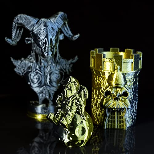 Image of Gratkit Silk Dual Color PLA Filament, Coextrusion PLA Filament 1.75mm, + /-0.03mm, 1KG /Roll, Silk PLA Black & Gold