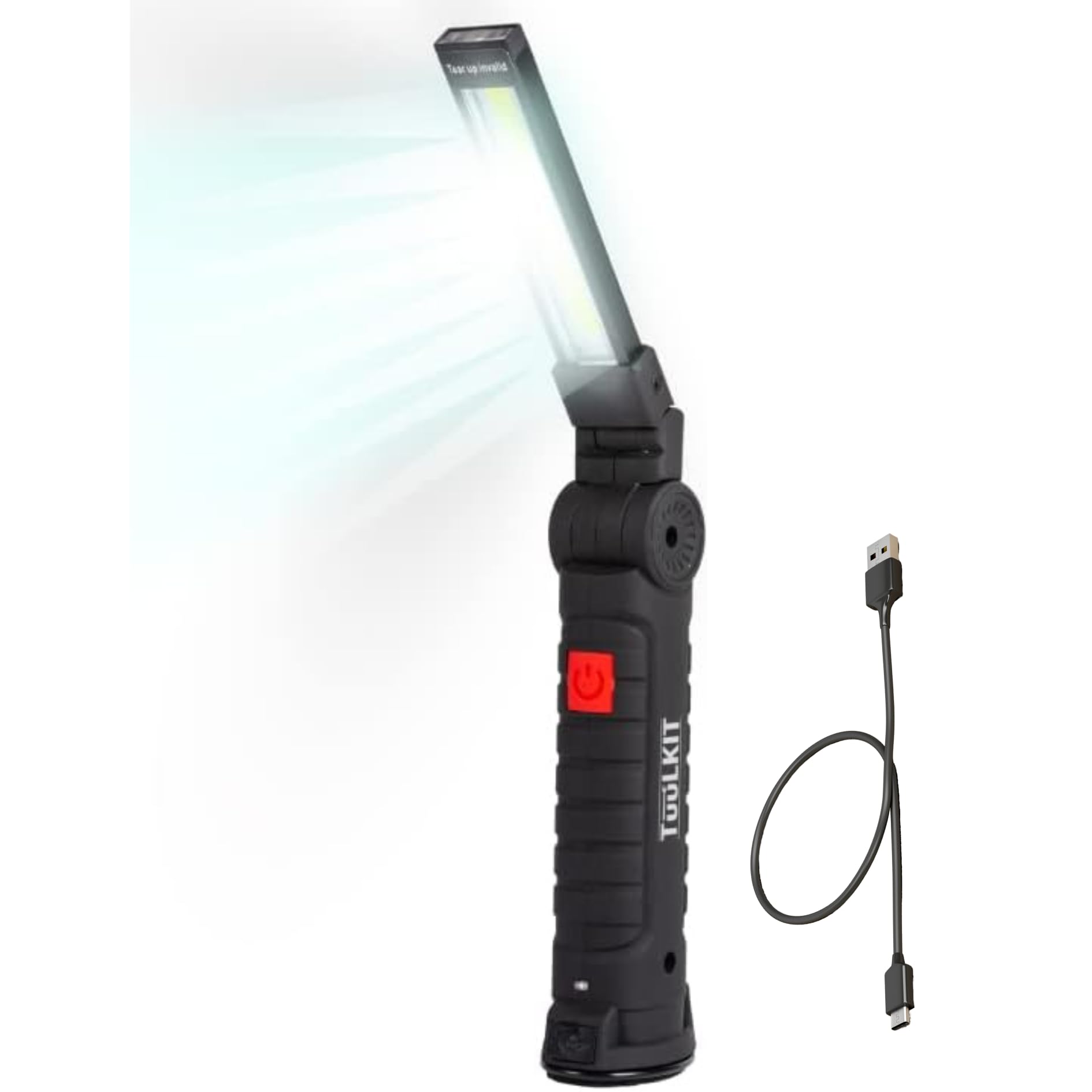 Rechargeable Torch - Magnetic Torch - Rechargeable Work Light - 5 Light Modes - LED Torch Super Bright Rechargeable with Hands Free Hook & Magnetic Base - 360° Rotation Flashlight (Small)