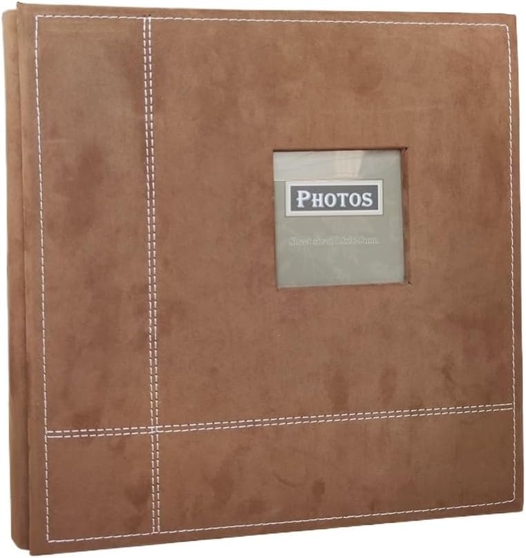 Travel Growth Commemorative Book ﻿ Cloth Cover Photo Album Retro Album Pasted Laminated Album Applicable to Photos, Receipts, Star Cards, etc(Coffee)