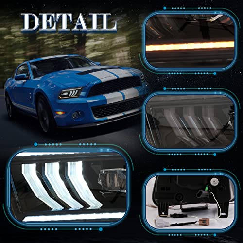 Vland Direct Led Headlights Fit For Ford Mustang 2005-2009, Front Lamp Assembly With Startup Animation, Dynamic Turn Signal And Day Light #TOP4