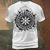 Men's T-Shirt with Medieval Gods Graphic for Leisure Cultural Inspiration, White, S #2
