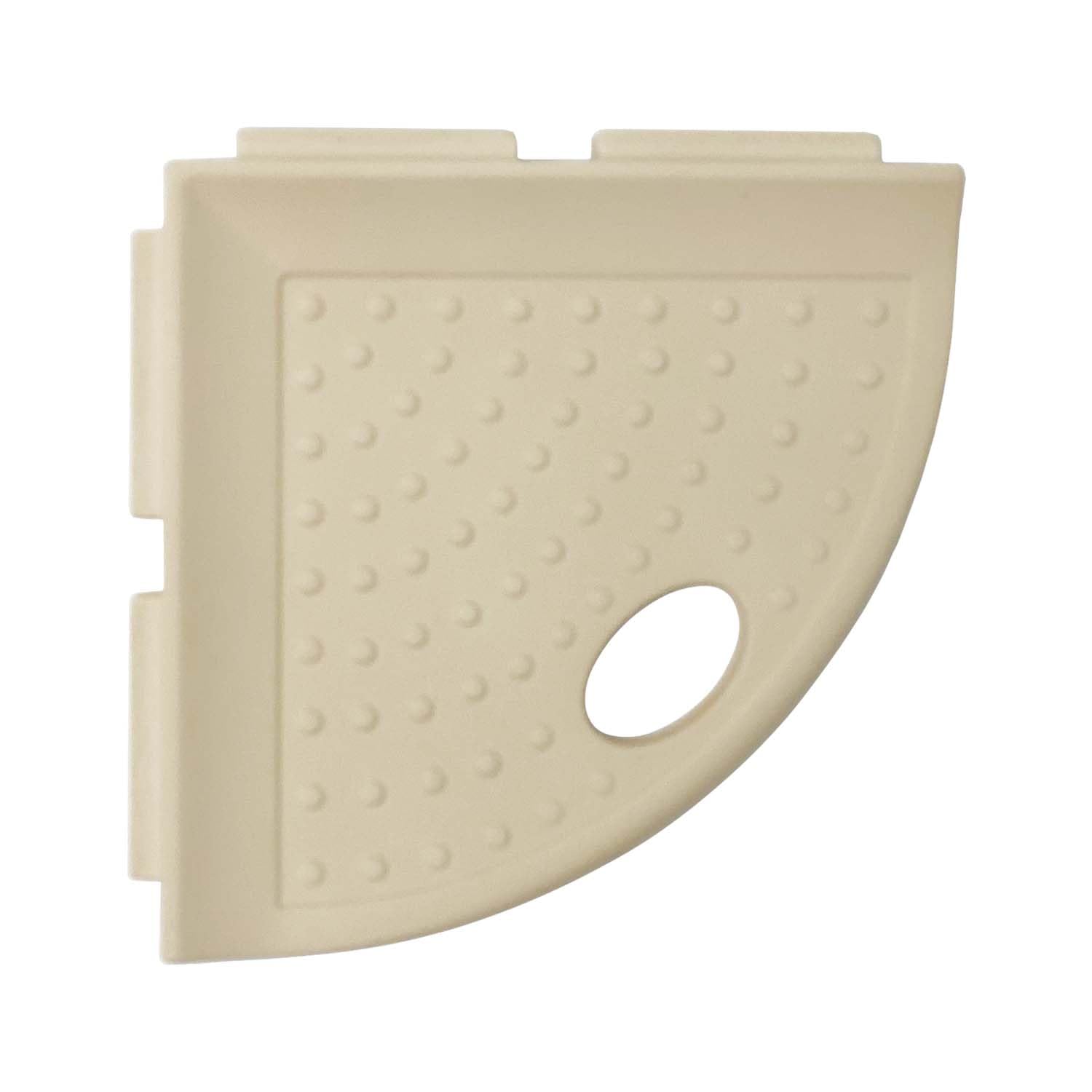 Questech 5" Corner Shower Footrest, Lugged for New Construction, Shaving Shelf for Inside Shower, Bathroom Storage Corner Caddy, Metro Lugged, Sand