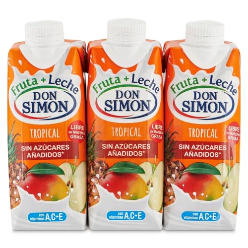 Fruta leche Tropical 6 blister de 3 botellas de 330ml total 18 botellas