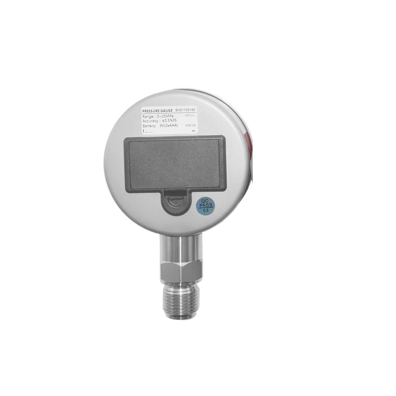 Industrielles Präzisions-Manometer, 80 mm, batteriebetriebene Hintergrundbeleuchtung for Öl, Luft, Wasser, digitales Manometer(-100KPa-600KPa)