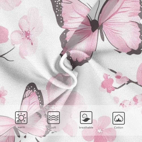 Wusikd Pink Butterflies Girls' Underwear Cotton Flowers Girls Briefs Soft Toddler Underwear 2T3