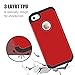 Dailylux iPhone 5C Case,5C Case,PC+Soft Silicone Three Layers Shockproof Armor Anti-Slip Protective Defensive Hard Back Cover for Apple iPhone 5C-Red+Black