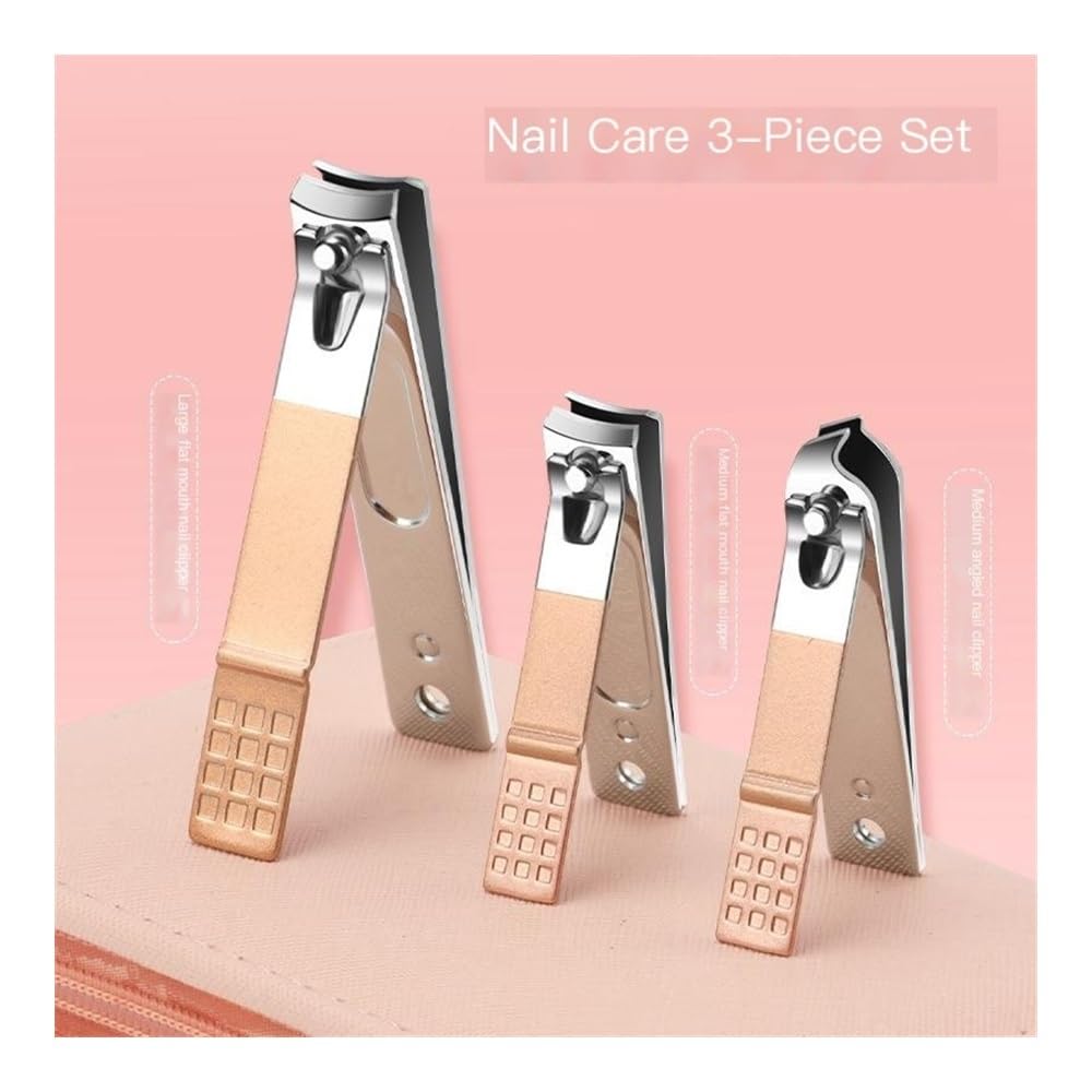 Set de manicura de Acero Inoxidable de 18 Piezas con cortaúñas y Estuche con Cremallera para pies, Dedos de los pies y Manos.