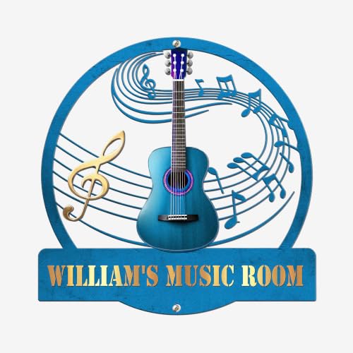 Macorner Personalized Guitar Music Room Metal Sign, Custom Name - Image 4