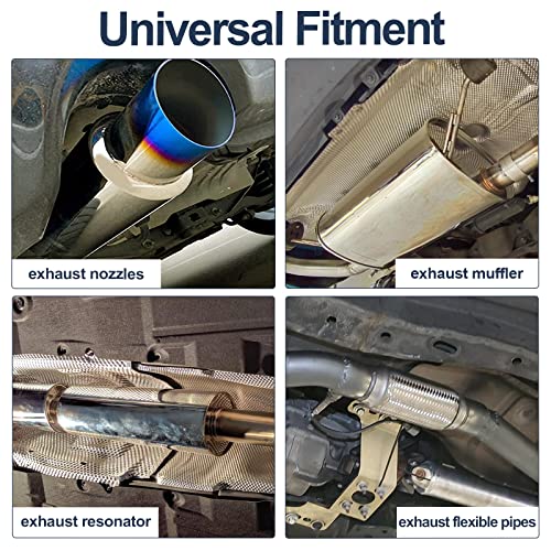 Batoneco 1.75" Exhaust Clamp, Butt Joint Narrow Band Muffler Seal Clamp Stainless Steel(2 Pcs, 1.75 Inch) #TOP5