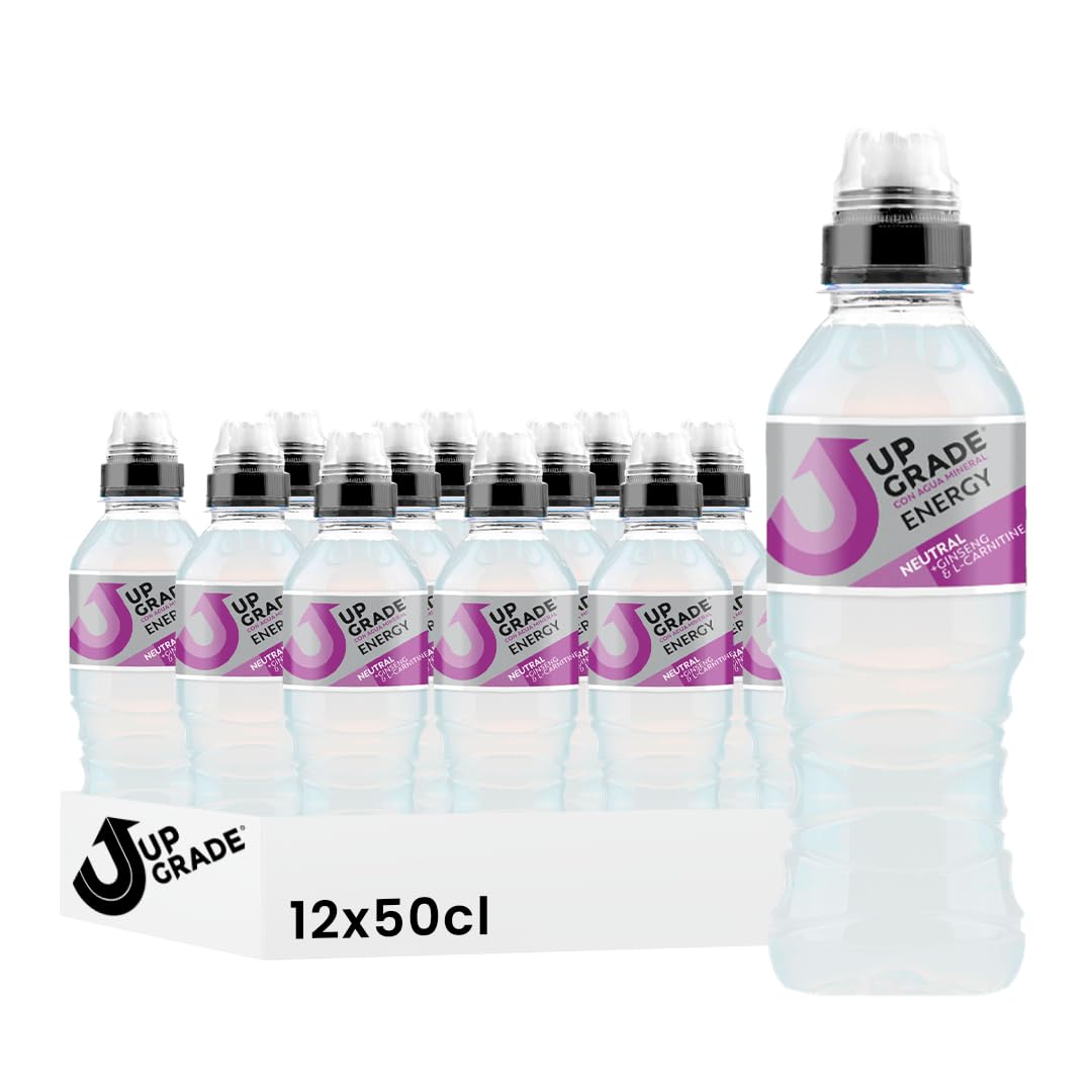 UPGRADE Boisson Sportive Énergétique Neutral, avec Ginseng et L-Carnitine, 50 cl, Pack de 12