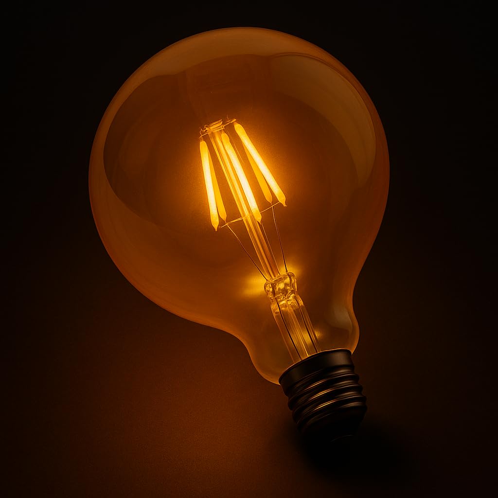 JANDEI - 5 x 5W LED-Glühbirne mit Glühfaden, Edison-Sockel E27, Vintage-Stil, sichtbare Kristalloberfläche, 2700 K, 815 Lumen. Dekorativ, elegant, nicht dimmbar, Abmessungen: 12,5 cm x 18 cm.