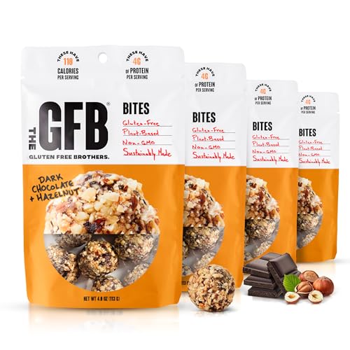 The GFB Dark Chocolate Hazelnut Protein Bites, Certified Gluten Free Snacks