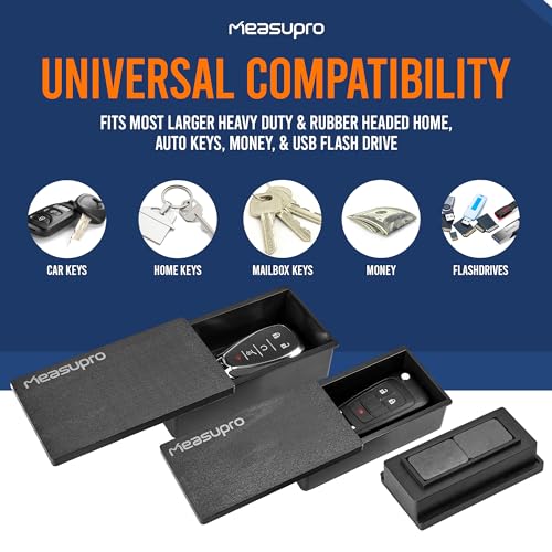 Image of Magnetic Key Holder for Car 3 Pack Small Medium Large - Magnetic Key Boxes for Under Car Hide A Key Magnetic Key Hider Store a Spare Key for Your Home Office Spare Keys Never Lock Out