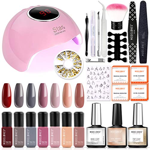 Gel Nail Polish Kit with UV Light Starter Kit Modelones Gel Polish Set