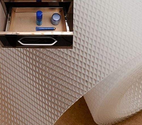 Skywalker Multipurpose Textured Strong Anti-Skid EVA Mat Liner, 60×1000 cm (PVC, 5 m, White/Transparent) – Set of 2 Rolls