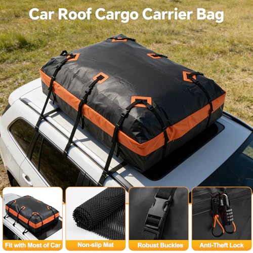 NEWBULIG Car Rooftop Cargo Carrier Bag, 15 Cubic Feet Heavy Duty Waterproof by NEWBULIG - Used condition - Image 6