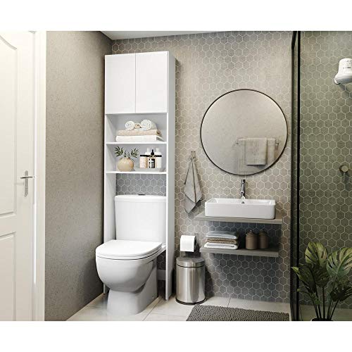 Armário de Banheiro para Vaso Sanitário com 2 portas Multimóveis Branco 5 Armário de Banheiro para Vaso Sanitário com 2 portas Multimóveis Branco - Imagem 5