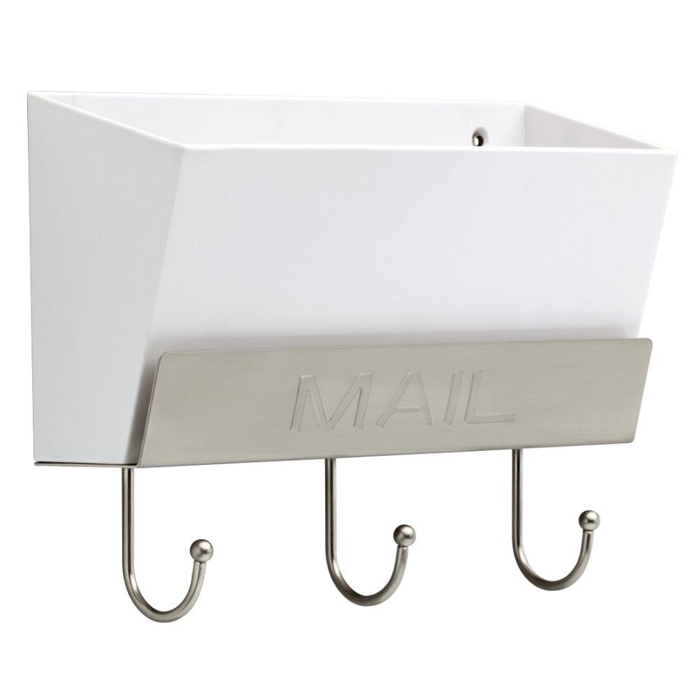 LIBERTY MAILHLD-WSN-R Classic Mail Holder with 3 Hooks, 10