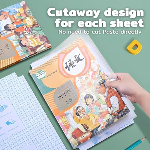 Image of Transparent Self-Adhesive Book Cover Film Sheets - 30 PCS Waterproof Book Protection Sticker Set (10 Each of 3 Sizes) | Easy Peel & Stick Cover for Textbooks, Notebooks, Registers & Office Books (90)
