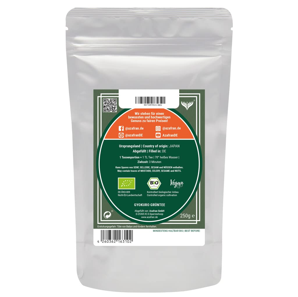 Azafran BIO Gyokuro Tee - Japanischer Premium Grüntee - Original aus Japan 500g