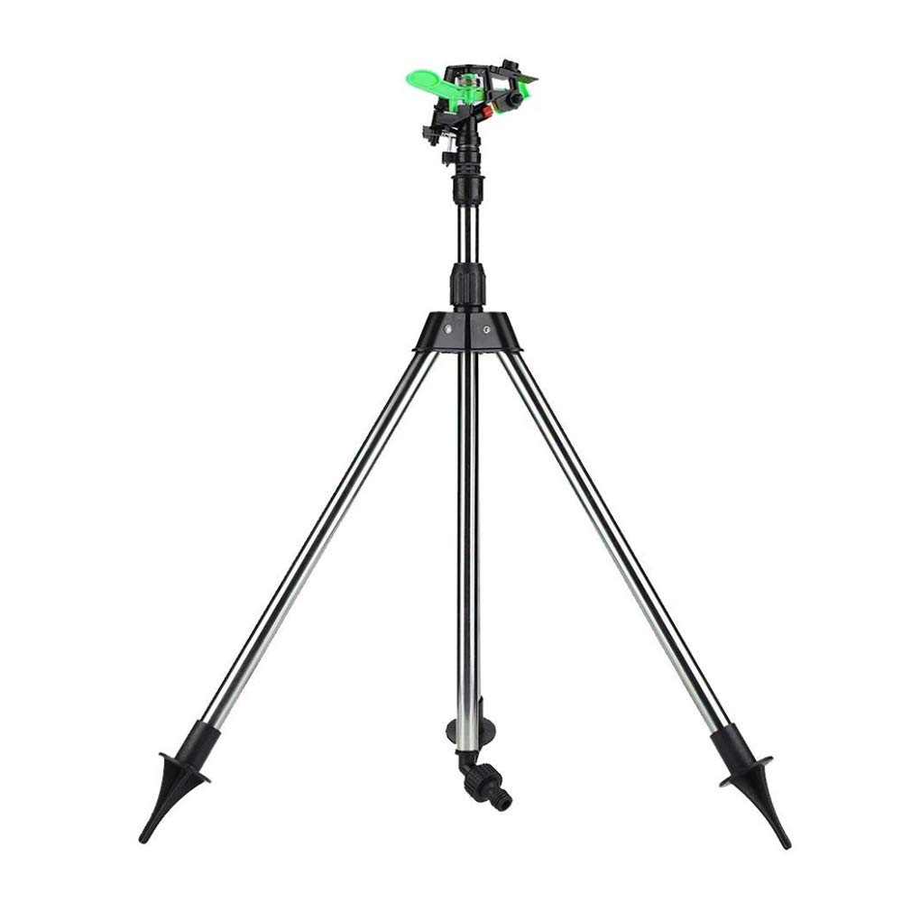 Labymos Lawn Sprinkler, Garden Watering Tripod Water Sprinklers for Garden Lawn Yard, Ground Rocker Arm Nozzle Automatic 360 Degree Rotating, Irrigation er Gardening Tool