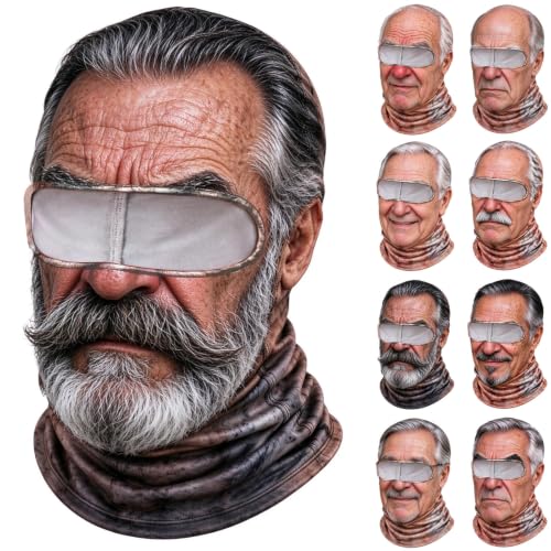 Old Man Ski Mask Winter Funny 3D Printed Full Face Realistic Face Balaclava | Ski Mask,3D Old Man Balaclava With Realistic Wrinkles, Cosplay Costume Full Head & Neck Coverage Black,One Size - image 2